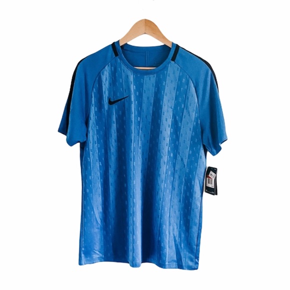 Nike Dri-Fit Blue Men's Short Sleeve Shirt - Picture 1 of 4